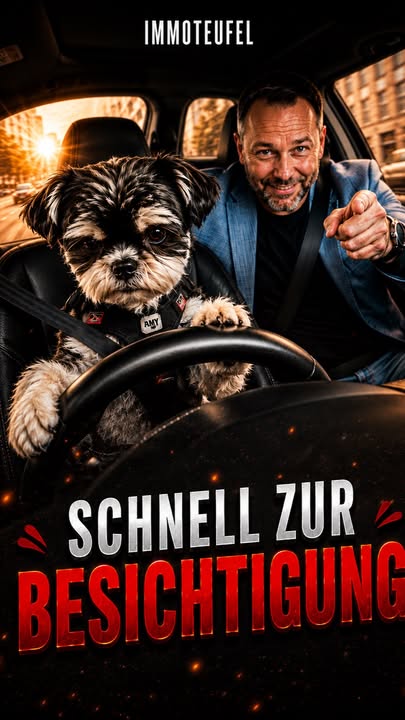 Heute bringt mich unsere vierbeinige Kollegin höchstpersönlich zur …