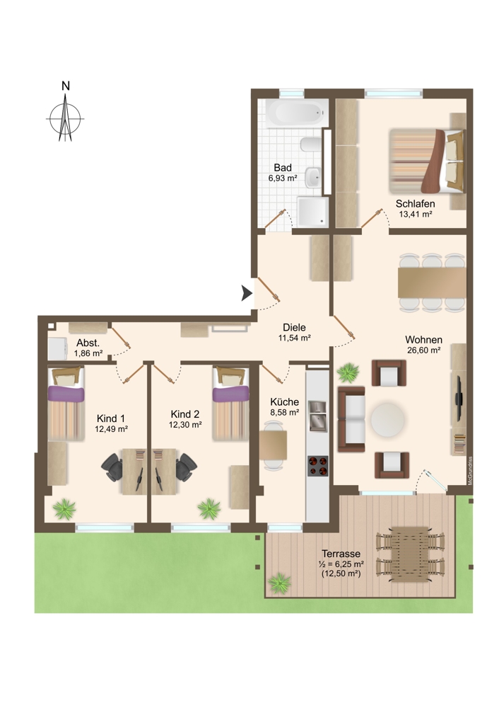 Moderne Eigentumswohnung mit eignem Garten sucht neue Familie